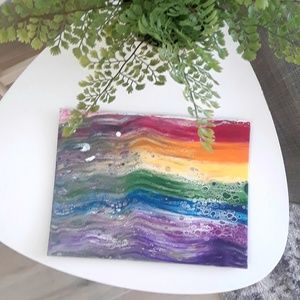 Hand painted Acrylic painting Rainbow